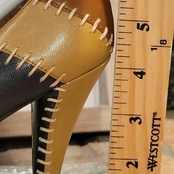 Chinese Laundry Stitched Leather Platform Heel Multi Shades of Brown Sz 8 - Picture 6 of 11